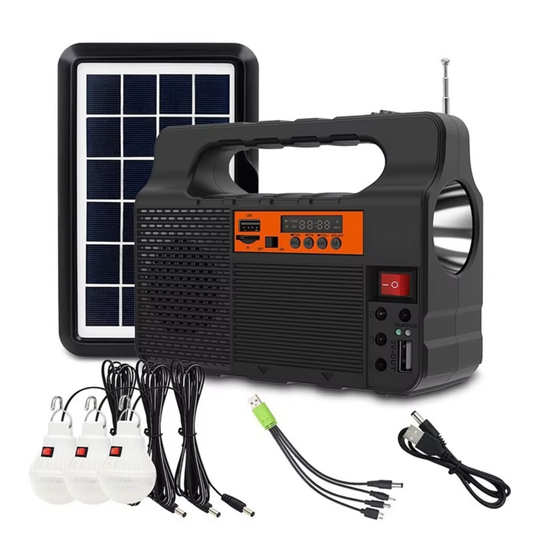 Portable Solar Generator Kit with 3 LED Bulbs
